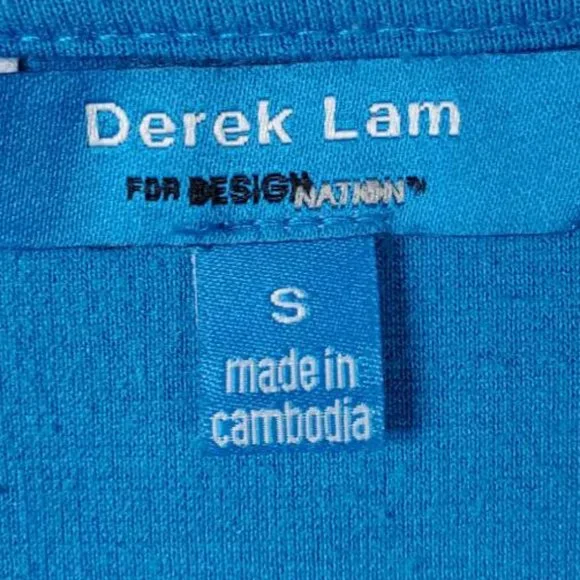 DEREK LAM For Design Nation Sheath Midi Dress Size Small - Black/Atlantic Blue - Picture 6 of 8